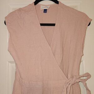 Universal Thread Women’s Short Sleeve Midi Wrap Dress 100% Cotton Size Small
